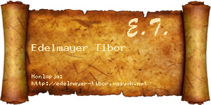 Edelmayer Tibor névjegykártya